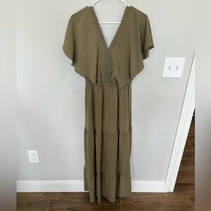 Olive green maxi dress